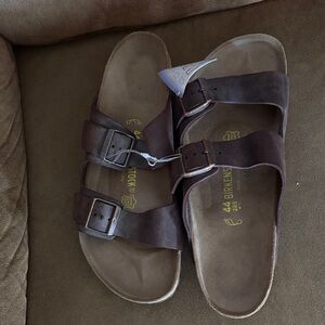 Birkenstock Men's Dark Brown Leather Sandals